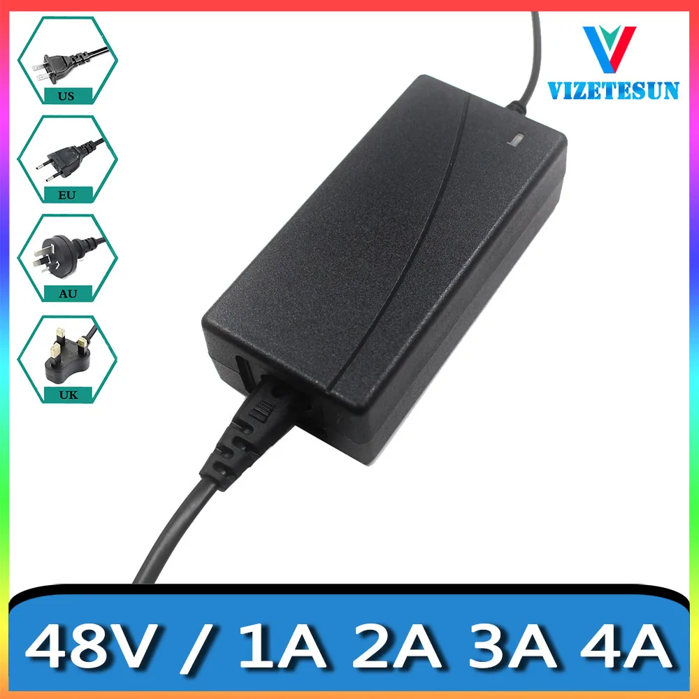 

48V 1A 2A 3A 4A Switching Power Adapter DC 5.5*2.1MM Universal Regulated Power Cord