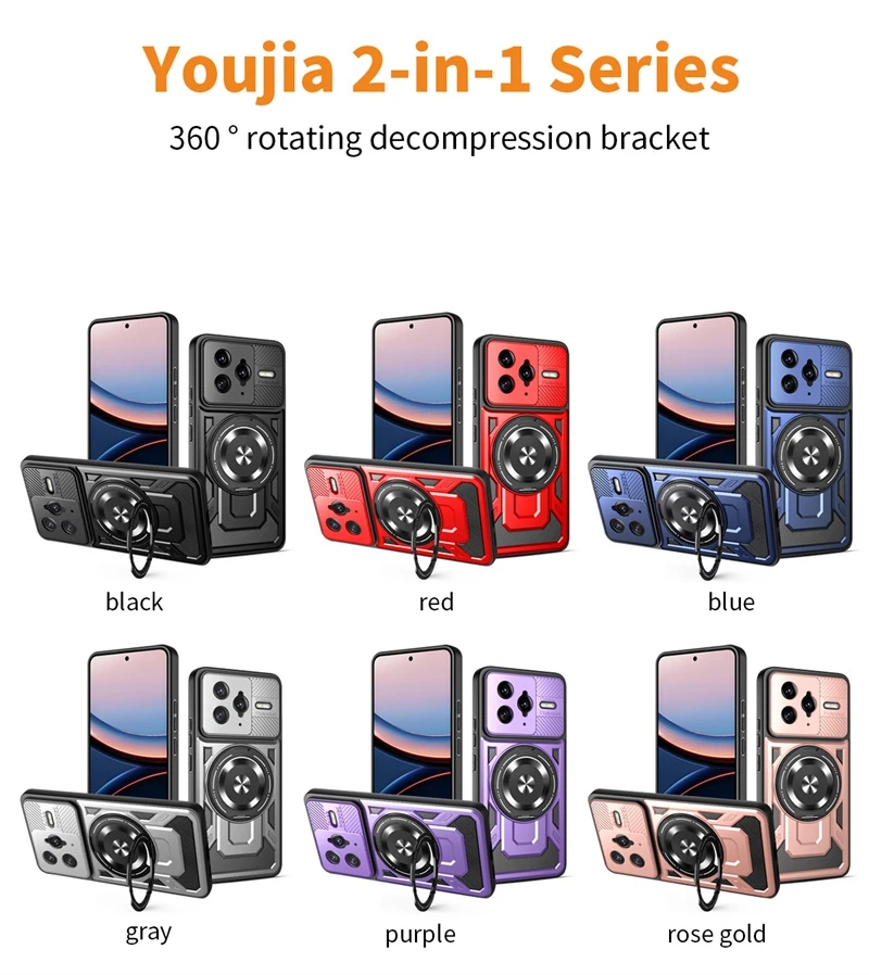 حافظة مدرعة شديدة التحمل لهاتف Xiaomi Poco F7 Pro / F7 Ultra 5G غطاء حماية حلقي حامل مقاوم للصدمات Fundas Coque Capa #2