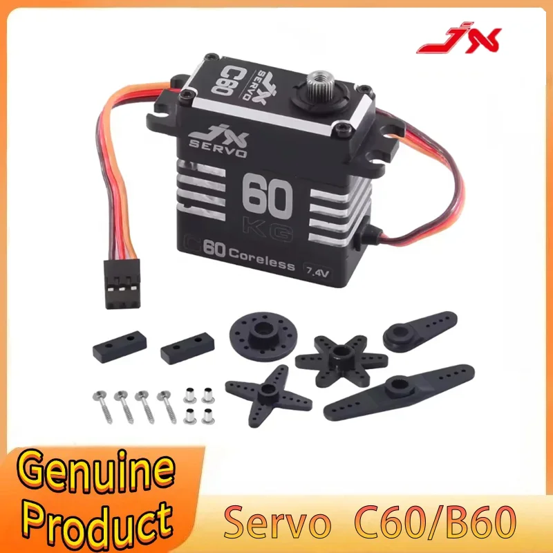 JX B60 C60 Vollmetall-Servo mit bürstenlosem Motor, RC 8,4 V, 60 kg, digitales Servo mit hohem Drehmoment für RC-Automodellflugzeuge, Roboterarm-Crawler