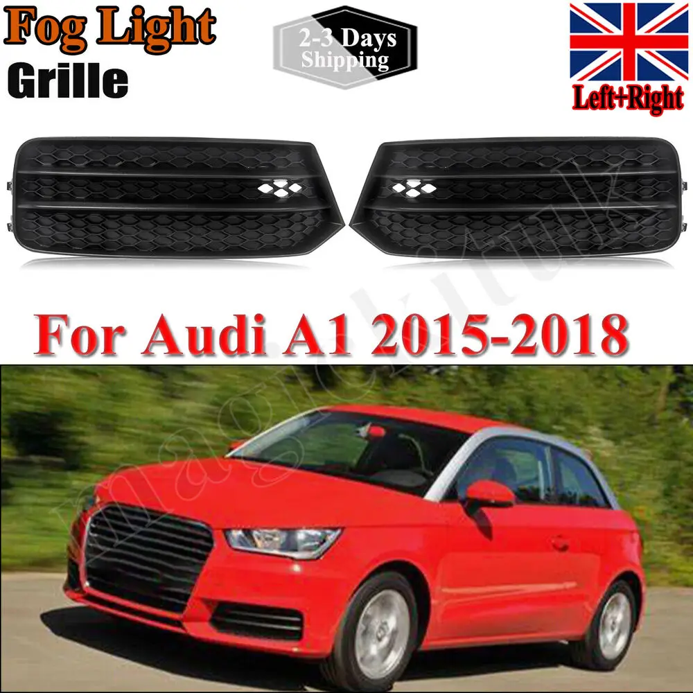 2x Front Bumper Honeycomb Fog Light Cover Grill Grille Fits Audi A1 8X 2015-2018