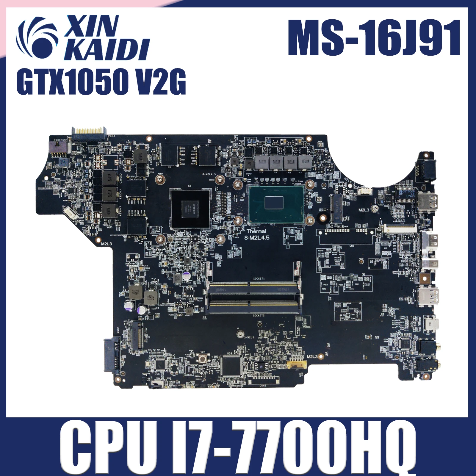 

MS-16J91 для MSI материнская плата для ноутбука GP62 PE60 GL62M, материнская плата для ноутбука с процессором I7-7700HQ GTX1050 V2G GPU