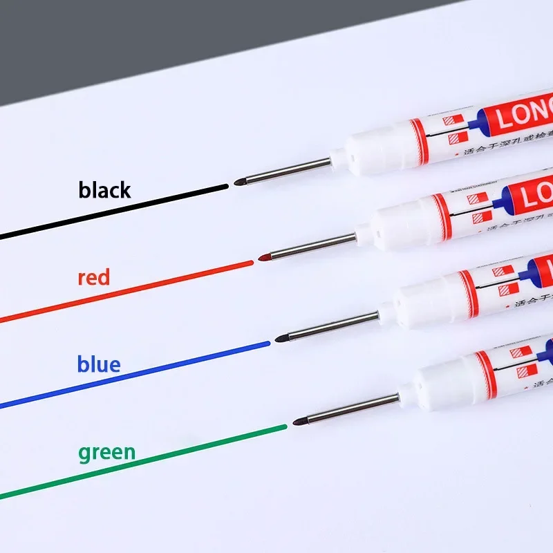4/5 szt. 20mm głęboki otwór długie markery główki stalówki długopis do dekoracji łazienki do obróbki drewna wielofunkcyjny wodoodporny głęboki otwór pisaki