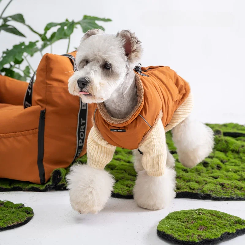 

Pet Warm Sweater for Dogs and Cats Thickened Traction Cotton Clothes Dog Clothes Cotton Coat Pet Warm Winter Schnauzer Coats