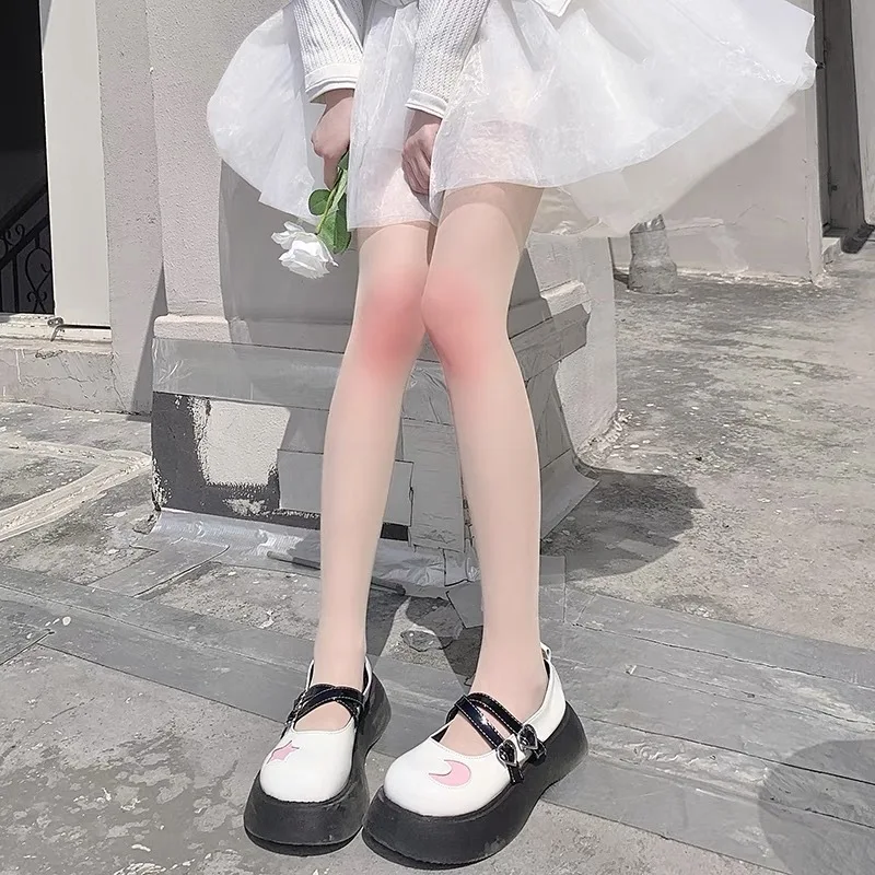 White Lolita Knee Blush Stockings JK Spring and Summer Ultra-Thin Skin Color Japanese Cute Lolita Pure Desire Wind Anti-Snagging