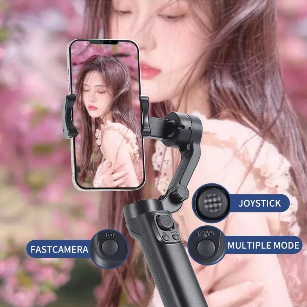 F5 Plus 3-Axis الهاتف الذكي المحمول Gimbal الهاتف المحمول تسجيل الفيديو مدونة فيديو مثبت قابل للطي آيفون سامسونج Xiaomi هواوي جديد