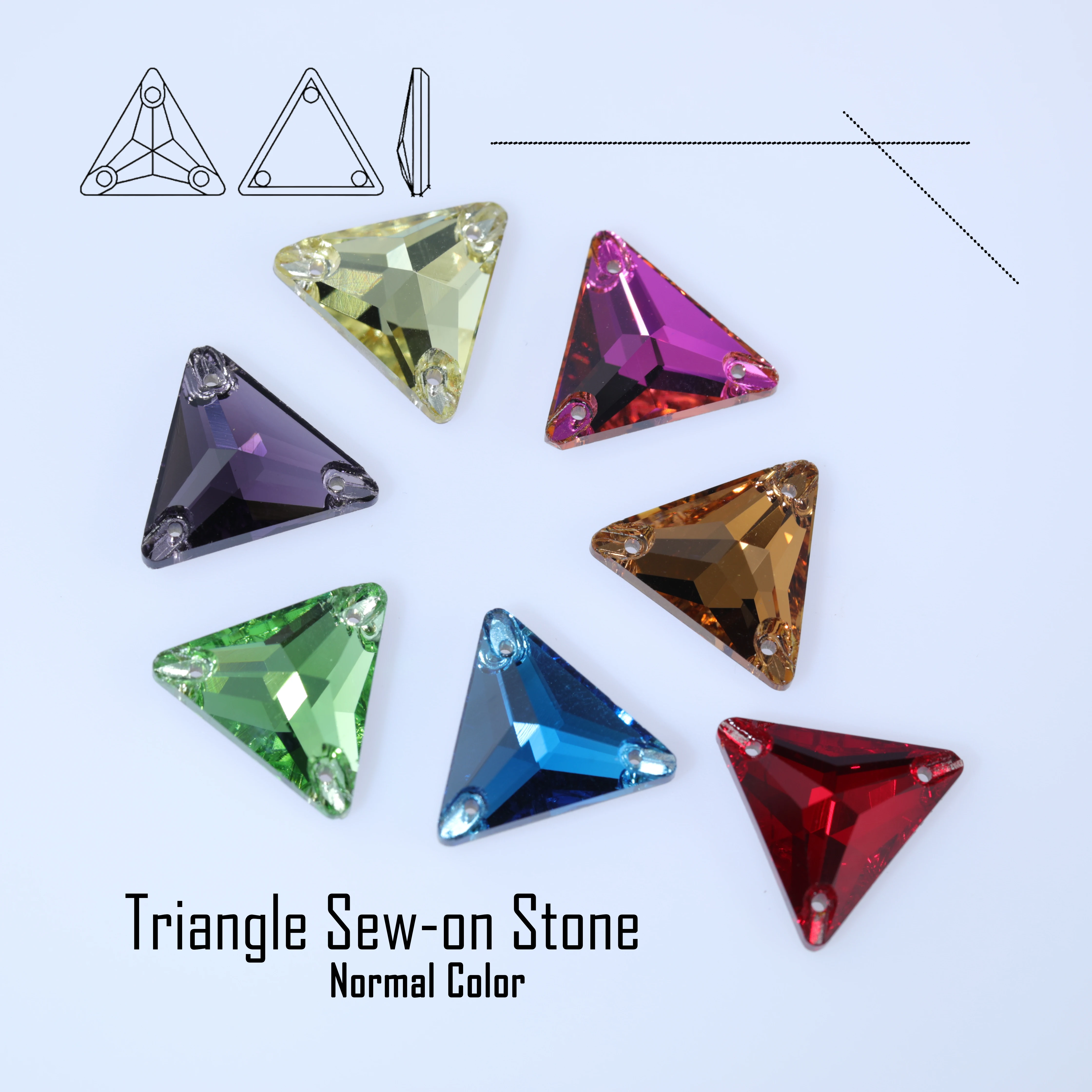

Triangle Sew-on Stone Normal Color Sparkling Fancy Crystals Rhinestone Top Quality Glass Crystals Sewing Stones for Clothing