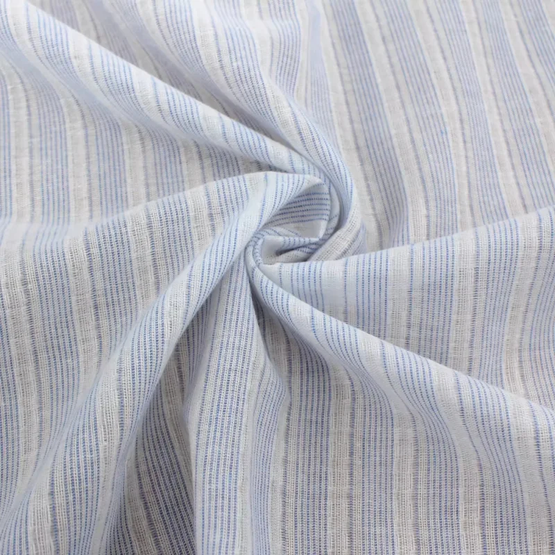 

L100cm X W145cm Light Blue Jacquard Stripe Fabric Designer Spring Summer Blouses Dresses Curtains Tops Handmade DIY Clothes
