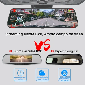 E-ACE 2.5K سيارة مرآة الكاميرا شاشة تعمل باللمس مسجل فيديو مرآة الرؤية الخلفية Dashcam 1440P GPS WIFI 24H وقوف السيارات DVR الصندوق الأسود أفضل 10 هزاز 25 سم - رقم 2
