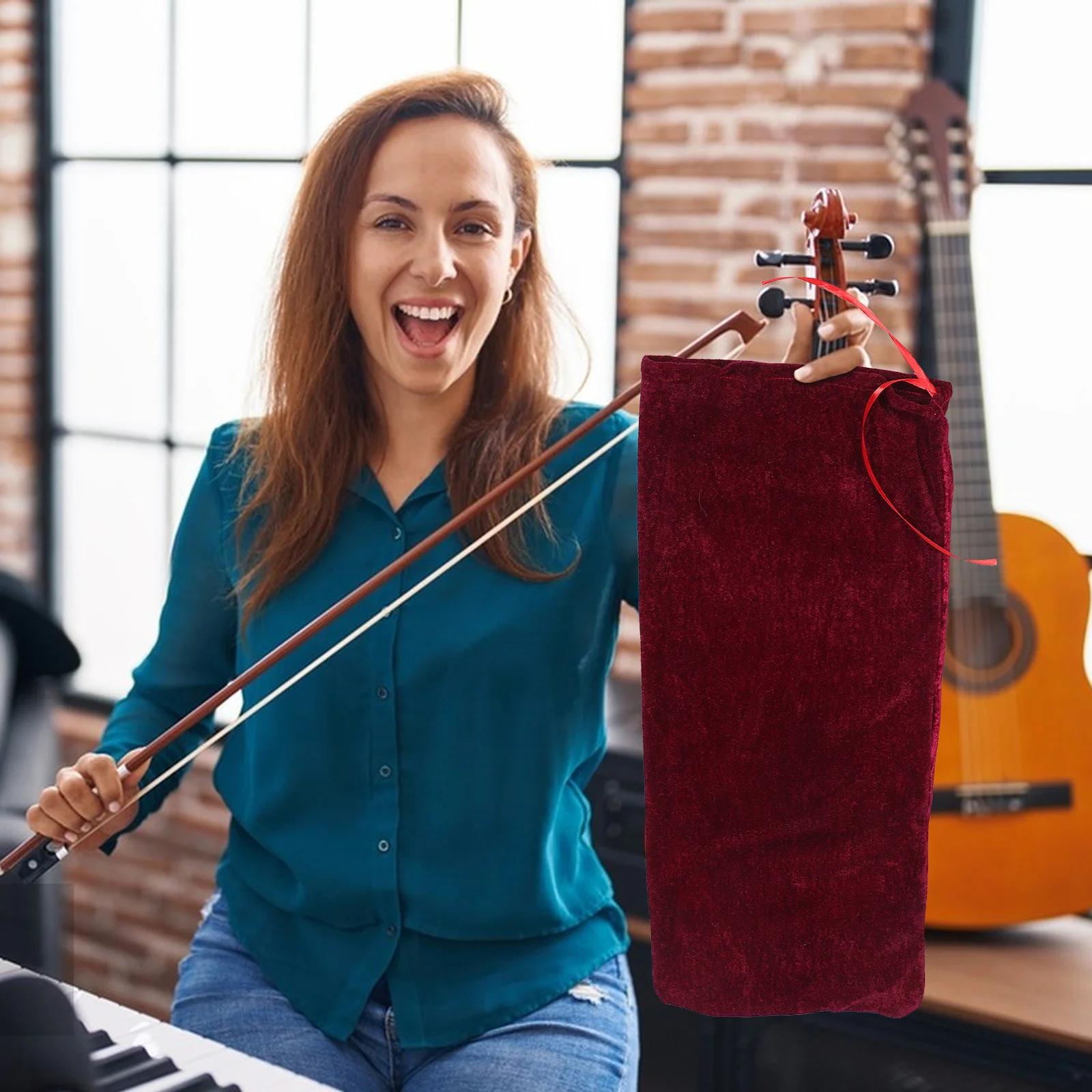 

Violin Cover Scratch Resistant Fabric Protector Bag Lined Portable Musical Instrument Case For Travel Storage Violin Accessories