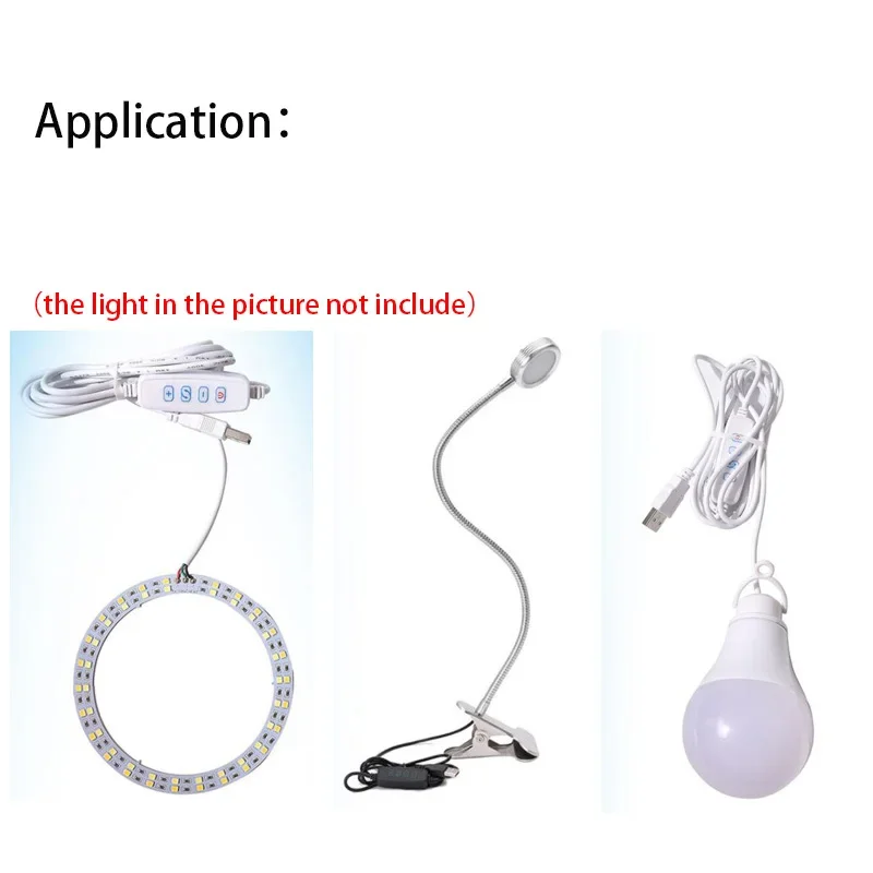 DC 5V LED Dimmer USB Port Power Supply Line Dimming Color-matching Extension Cable With ON OFF Switch Adapter For LED Light Bulb