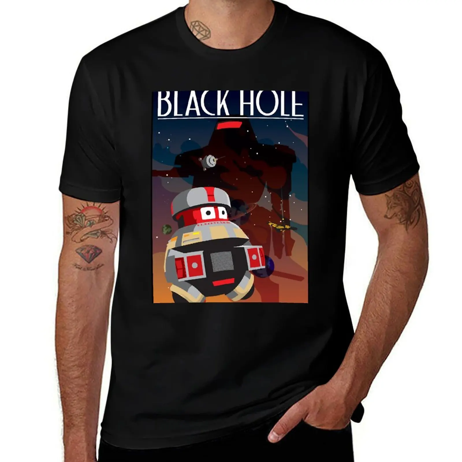 

quality Black cotton Hole T-Shirt man cotton oversize shirts shirt shirts t man for high Thru t The anime t