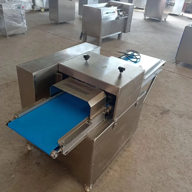 Rebanador de carne fresca con pechuga de pollo, carne de cerdo, rebanador automático de salmón y pescado ahumado para plantas