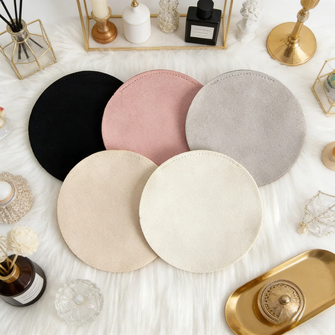 5Pcs Round Microfiber Bags 7x7cm Premium Jewelry Pouches for Rings Bracelets and Pendants for Favors and Small Accessory Storage