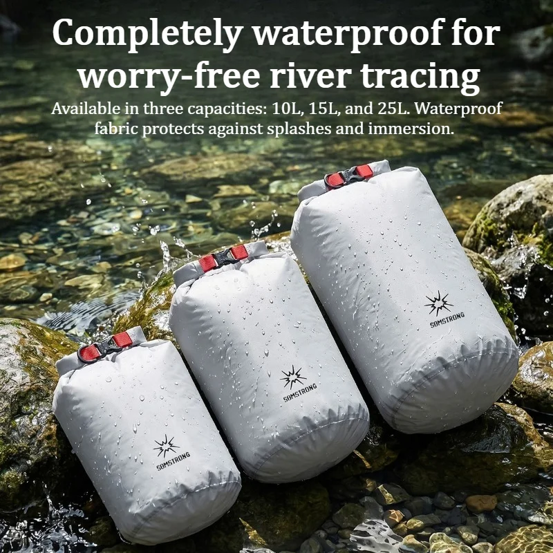 Ultralight 100% Nylon Waterproof Dry Bag Roll Top Storage Sack Portable with Quick Release Buckle Camping Swimming Beach Travel