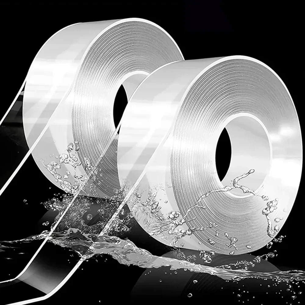

1/3/5M Traceless And Reusable Waterproof Double-sided Tape Nano Tape, Suitable For Kitchen, Bathroom, Office And Other Supplies