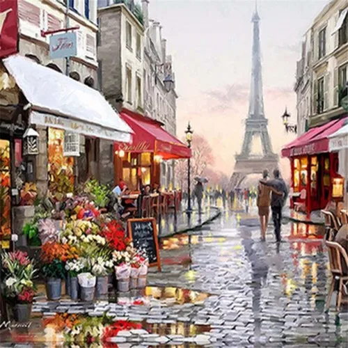 Hobigun Diamond Mosaic Table Diamond Painting After Rain Paris Streets-30 X40