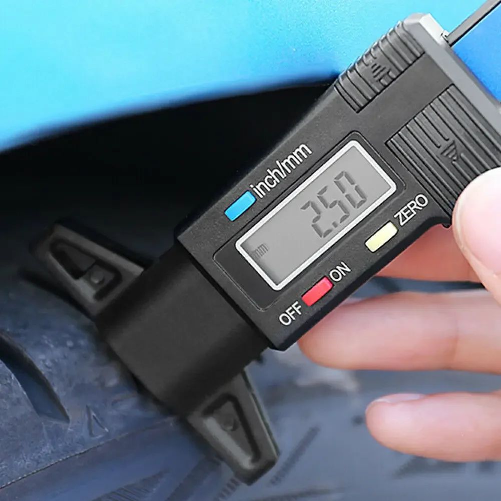 Digital Car Tyre Thickness Gauges Depth Meter for Safe Auto Tyre Tread Monitoring Tyre Wear Detection Measure Caliper Instrument