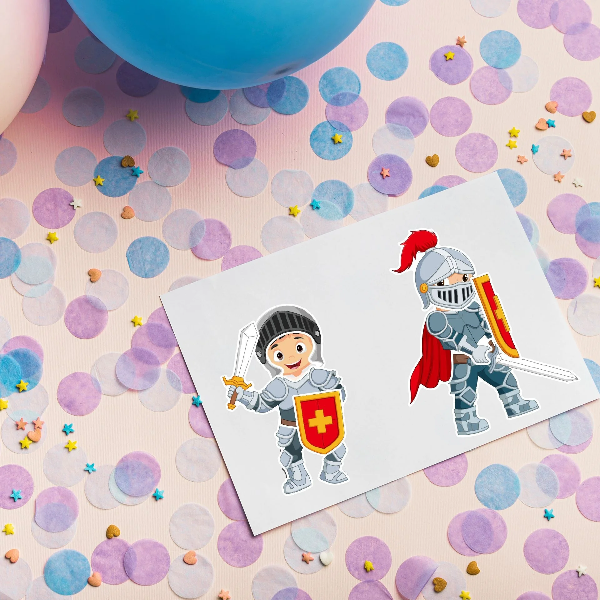 Maak je eigen ridder DIY-stickers voor kinderen jongens meisjes aankleden Cavalier montage puzzelstickers kinderfeestcadeaus