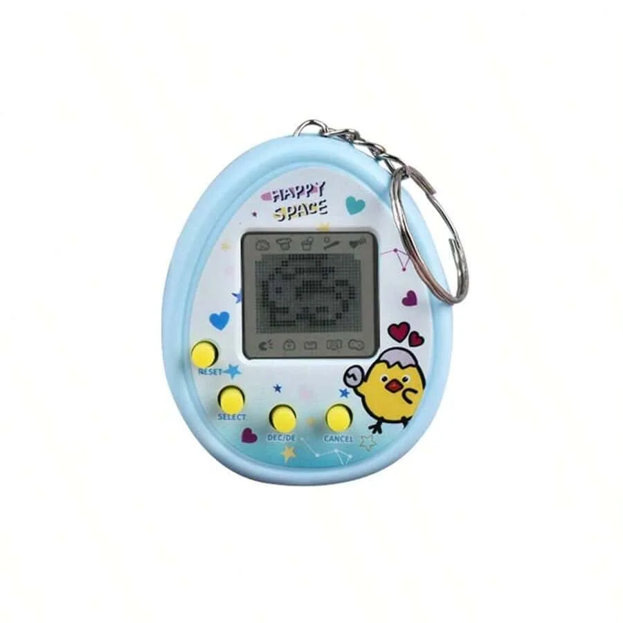 1pc Mini School Virtual Electronic Pet Game Machine Keychain (color random)