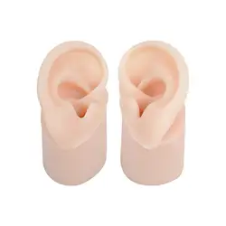 Realistic Soft Silicone Ear Model deep Canal Delicate Texture with Base Training Teaching Instruction Display Props Fake Ear