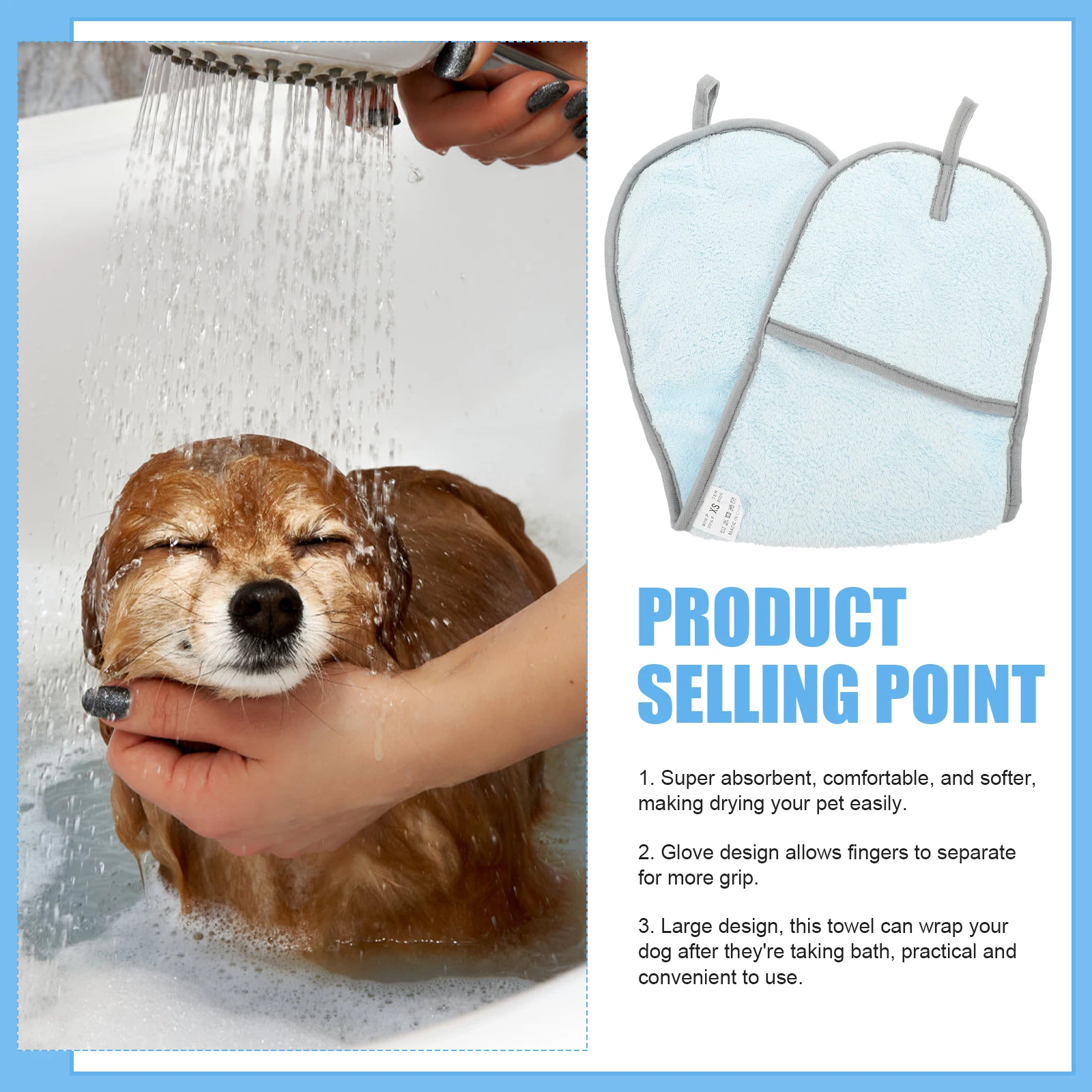 

Pet Absorbent Towel Quick Dry Bath Towels Shower Dog Bathrobes Cat Bathing Supplies Puppy