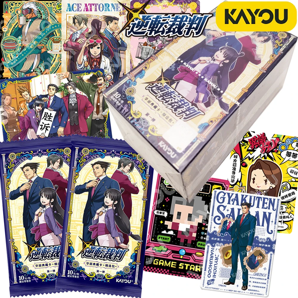 

Original KAYOU Ace Attorney Collection Cards Anime Game Protagonist Phoenix Wright Miles Edgeworth Character Profile Cards Gifts