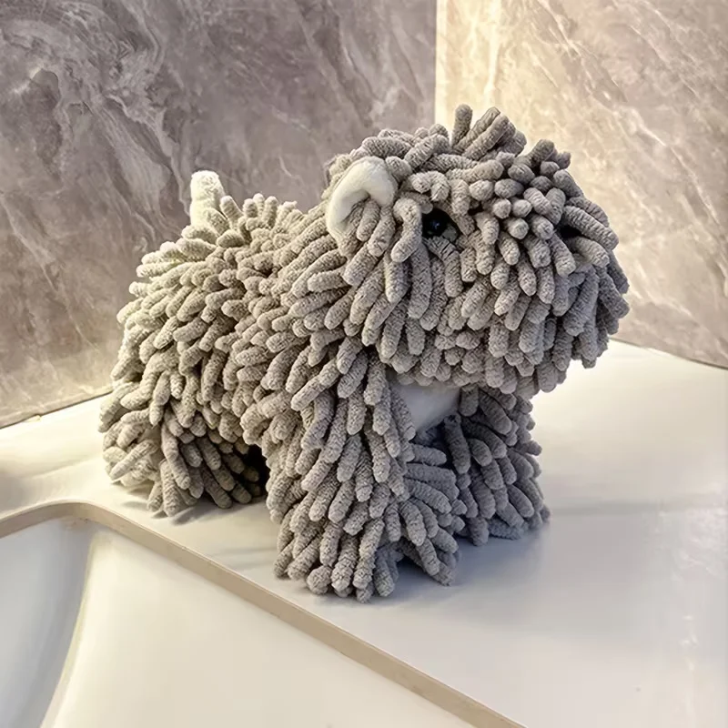 A hanging hand towel, cute cartoon explosive puppy doll hand towel, kitchen and bathroom super absorbent hand towel