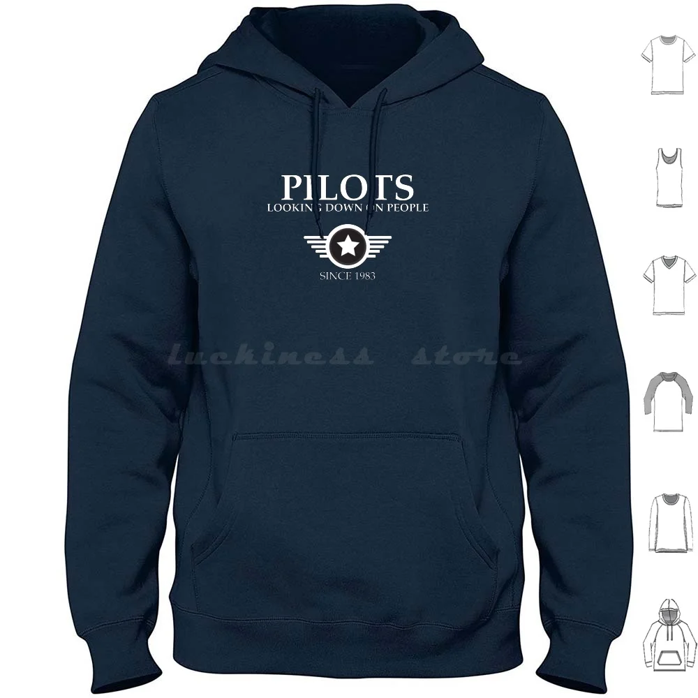 Funny Pilots , Looking Down On People Since 1903 Pun Joke Hoodie cotton Long Sleeve Pilot Pilots Looking Down On