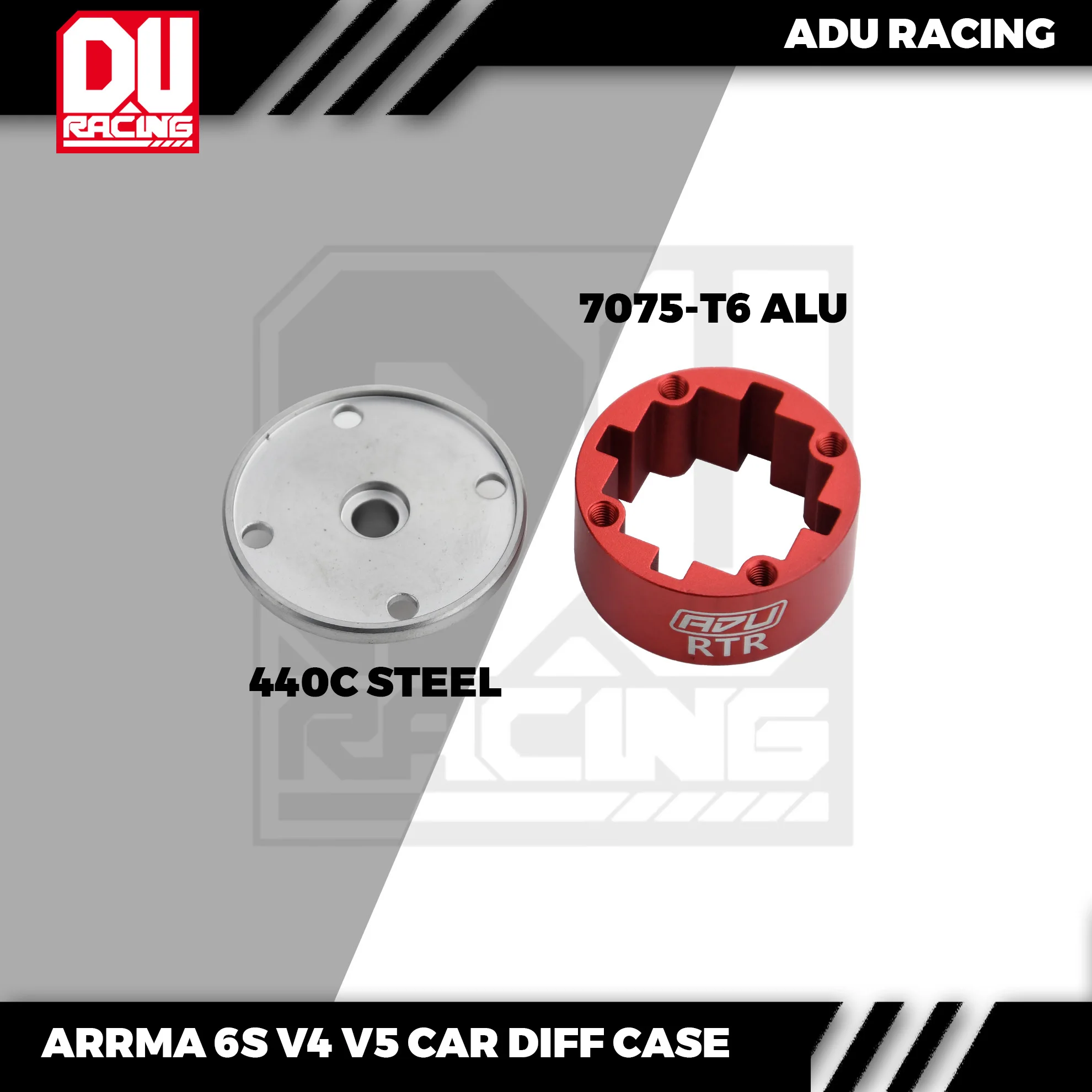 ADU RACING 440 steel aluminum alloy 7075-T6 Front/Mid/Rear Differential Housing Diff Case for ARRMA 1/8 RTR