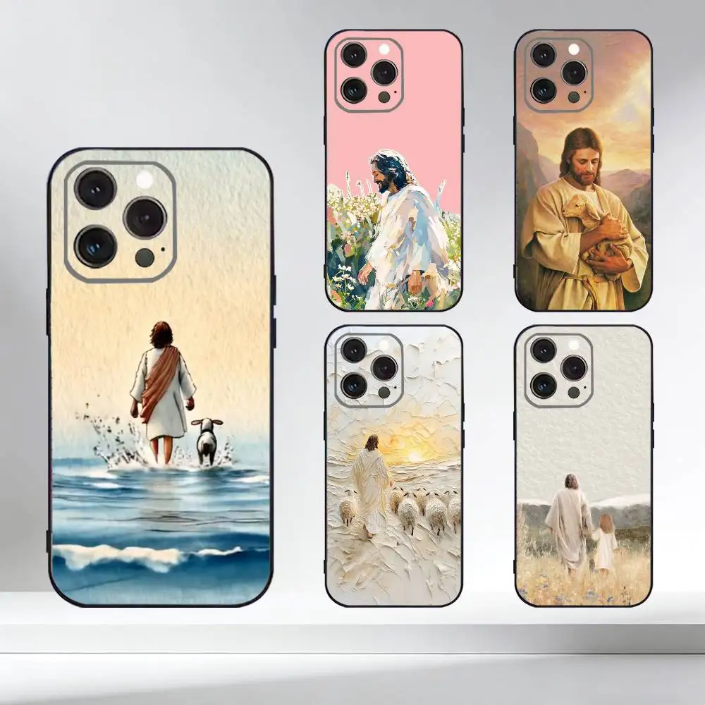 

Faith Christian Religious Jesus Phone Case For iPhone 17,16,15,14,13,12,11 Plus,Pro Max,XS,Soft Silicone Black Cover