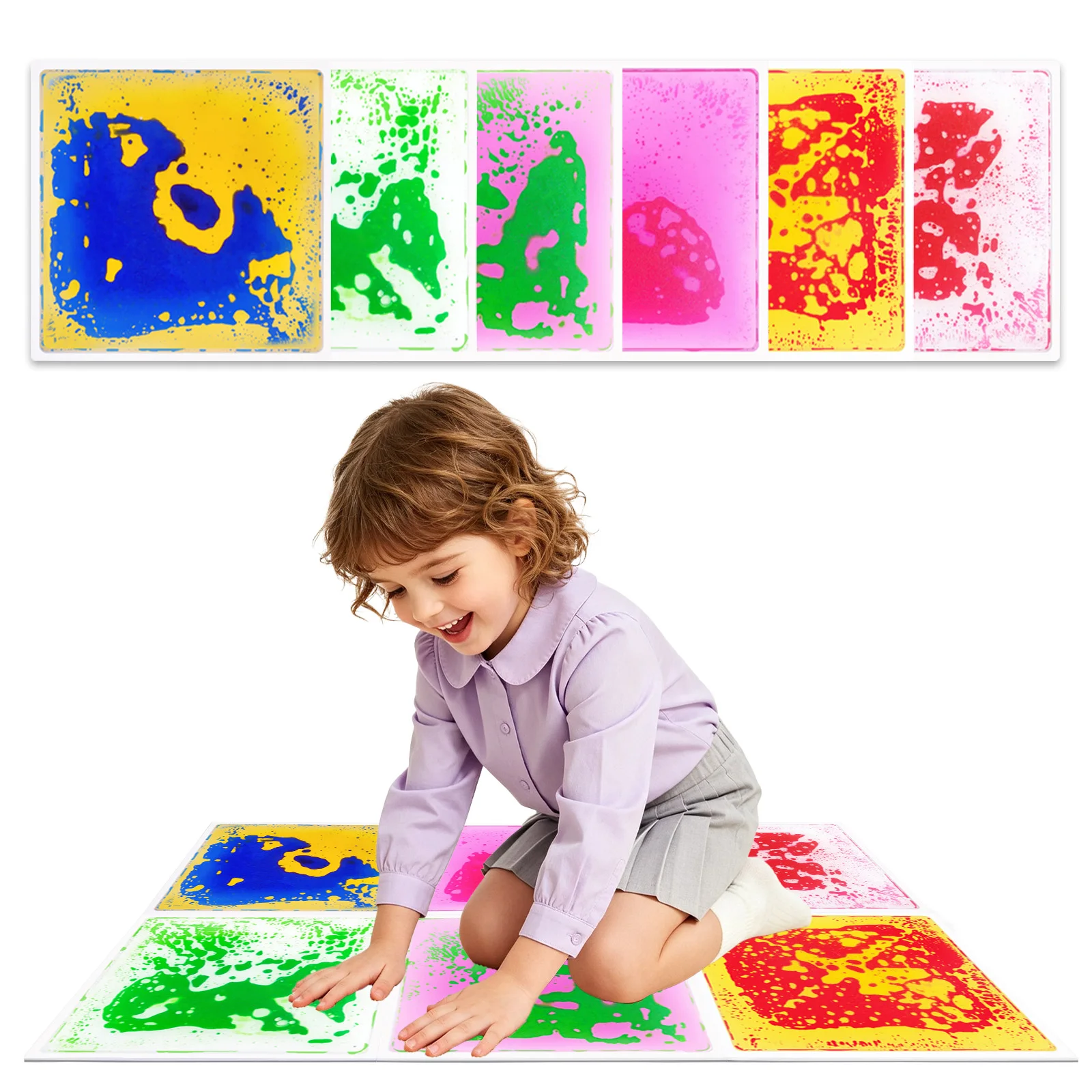 Visual Sensory Toys Sensory Walking Pads Kids Color Block Sensory Walking Mat For Children Visual Stimulation Playtime