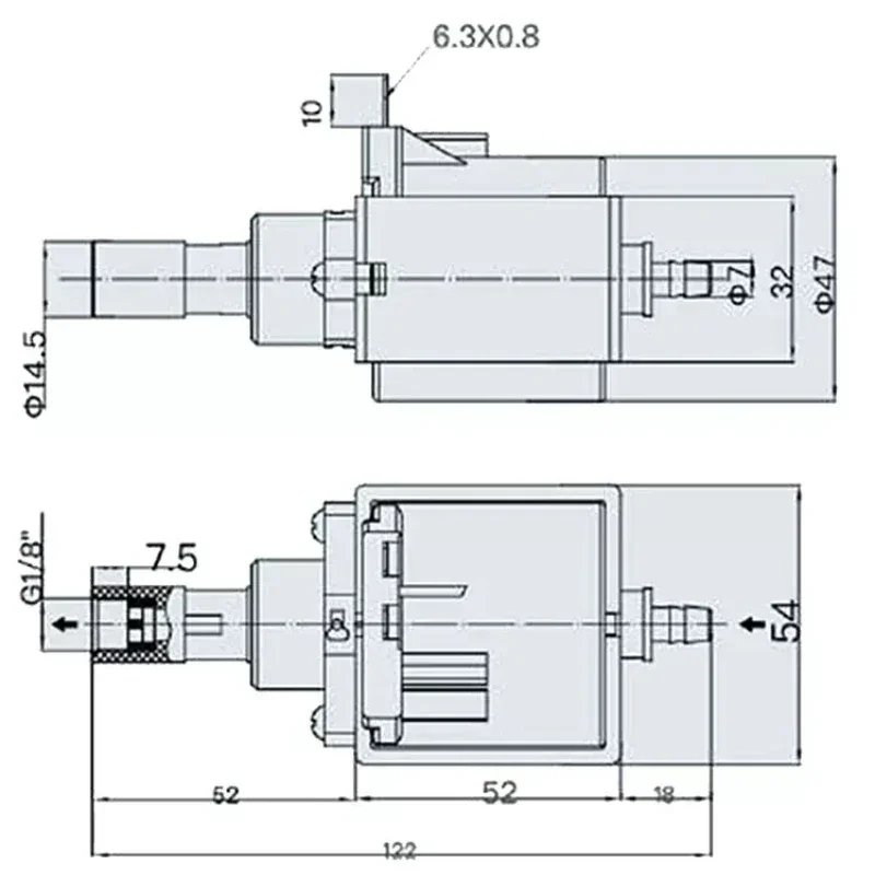 JYPC-5 전자기 워터 펌프, 고압 커피 머신 클리너, 핫 다리미 셀프 프라이밍, AC 220V-240V, 9bar, 45W