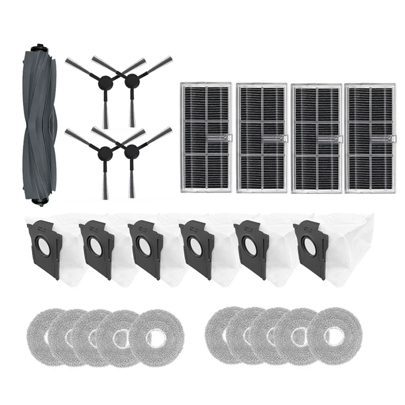 Dreame L10s Ultra Gen 2 / L30s Ultra / L30 Pro Ultra ロボット掃除機用メインサイドブラシ、モップ、フィルター、ダストバッグ 25個 - A58E