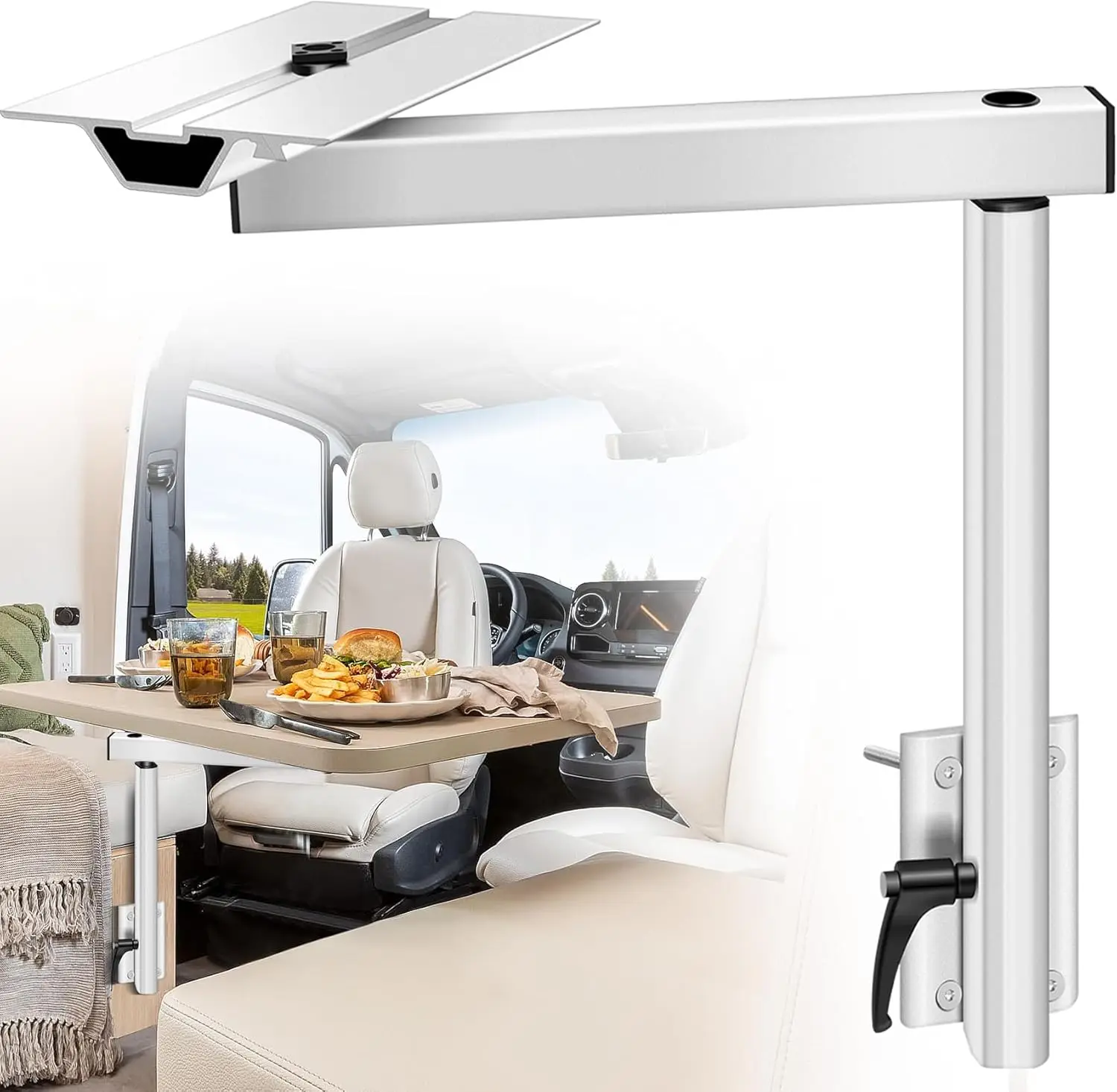 

RV Adjustable Table Leg, 360 Degree Rotation Aluminum Alloy Removable RV Table Leg, Height Adjustable RV Table