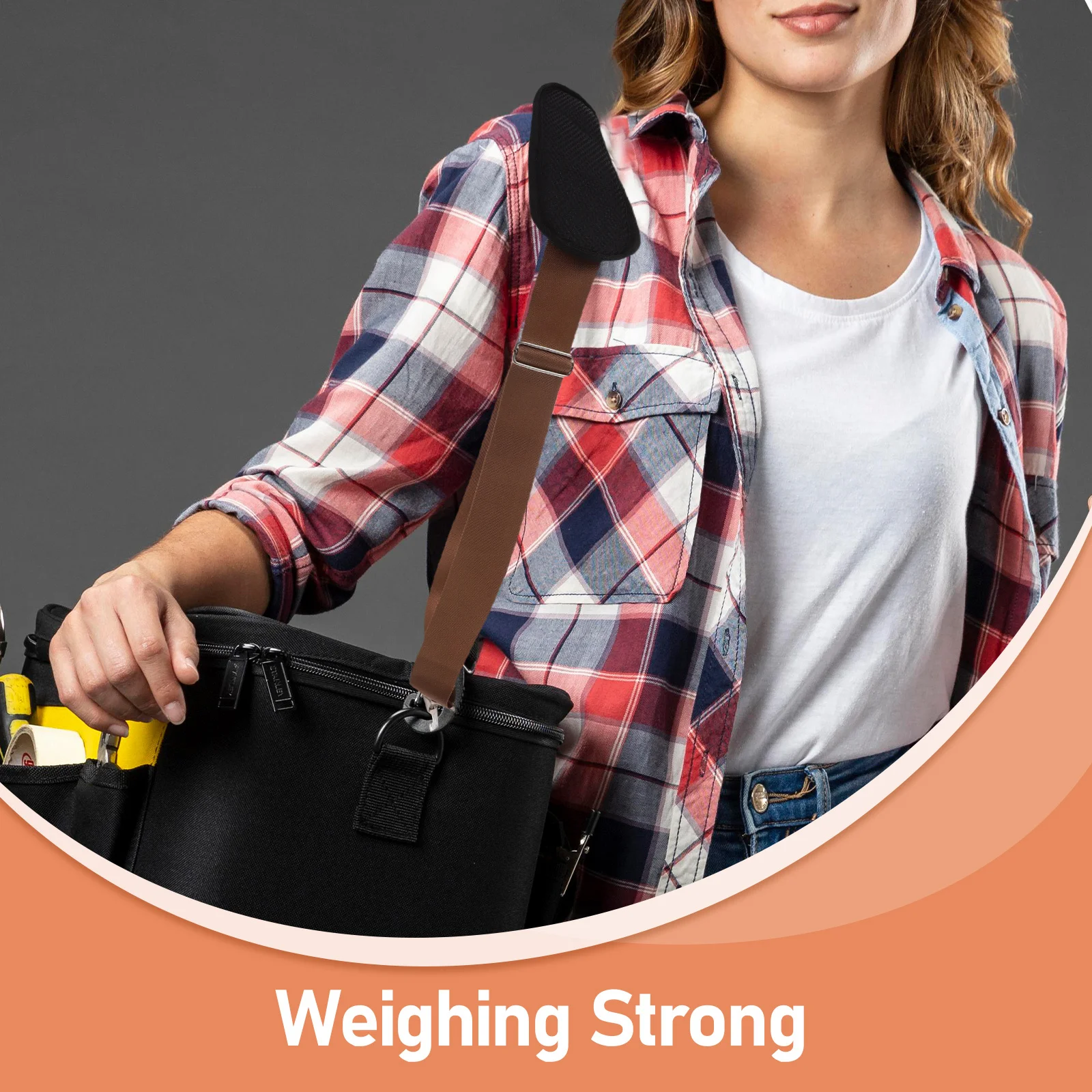 Correa de hombro de nailon ajustable de 58,9 pulgadas, ancha, gruesa, suave, antideslizante, repuesto acolchado, caja de herramientas cruzada, bolso, correa