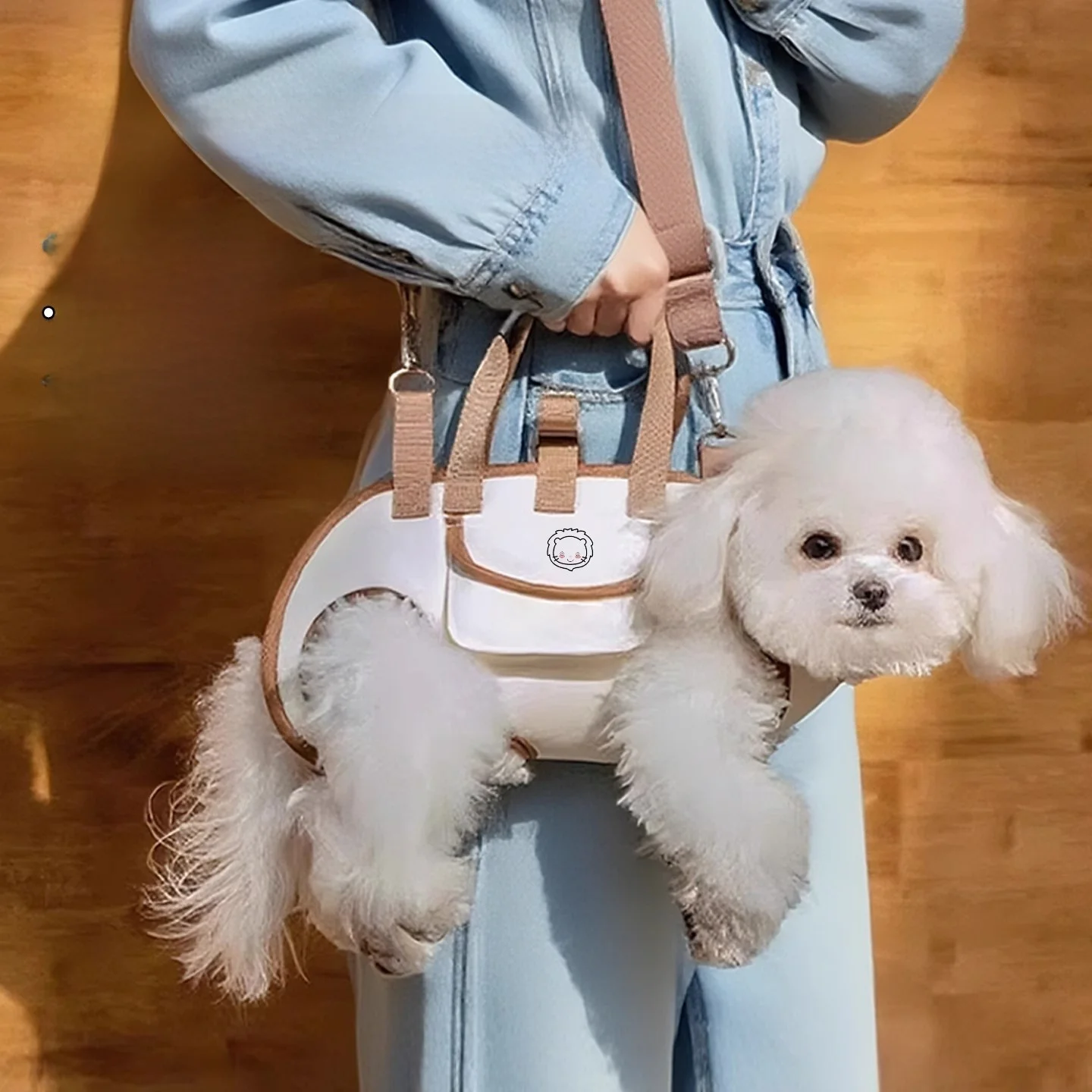 

Portable Dog Backpack Outdoor Casual Simple Style Small Dog Harness Crossbody Handheld Dog Bag Lightweight Travel Bag