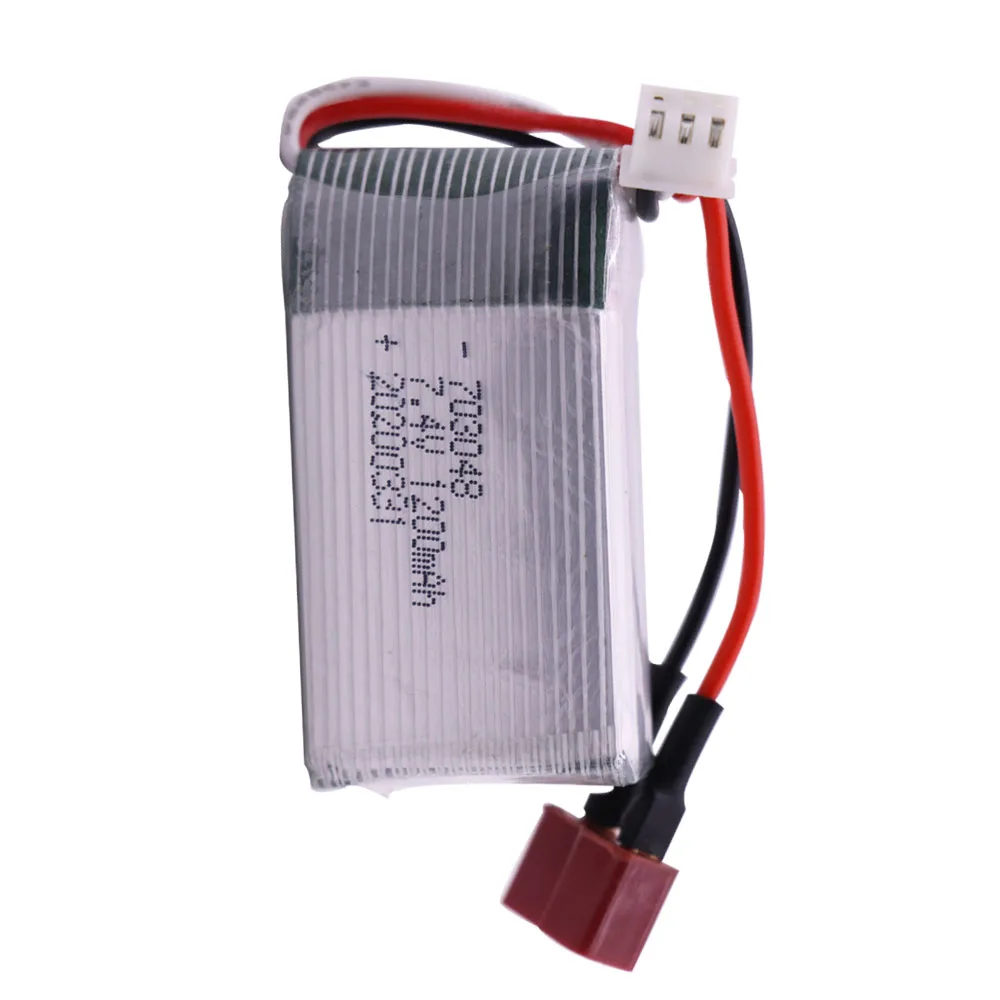 1-10PCS 1200mah 7.4V 2S 703048 Lipo Battery T Plug For RC helicopter toys accessory 7.4V 2S upgrade 1000mah toys battery