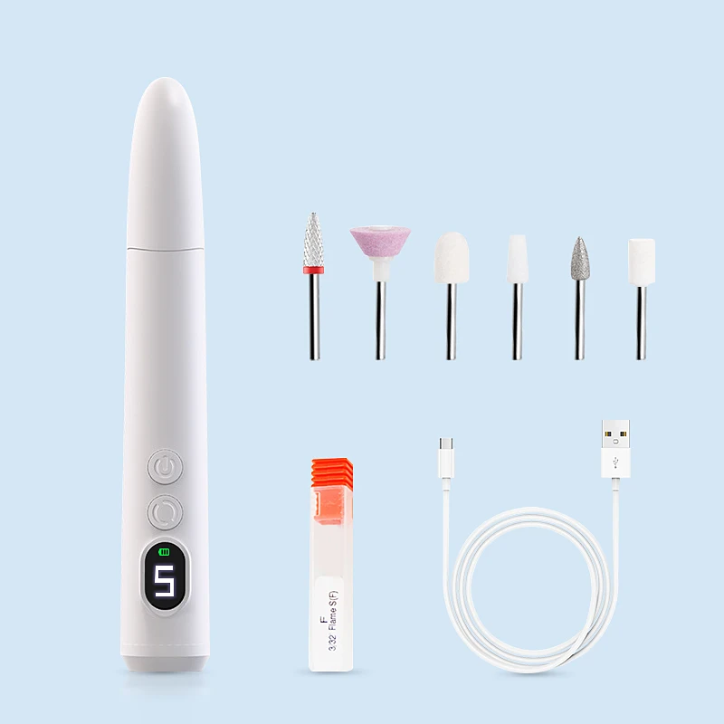 

2000RPM Wireless Nail Drill Pen USB Nail File Polishing Pen Rechargeable Nail Drill Machine Portable Manicure Drill Salon Tool