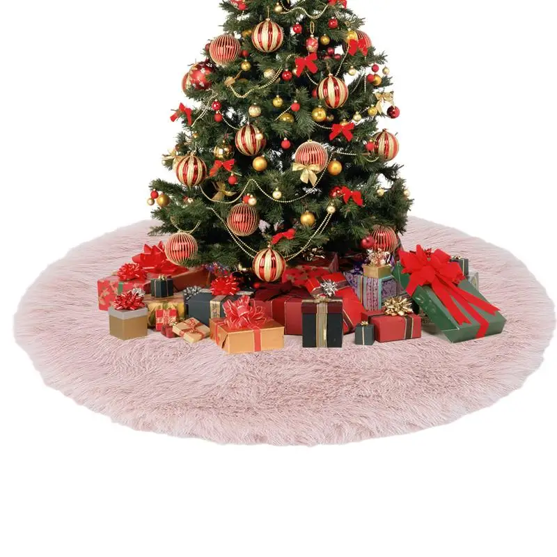 Soft Tree Skirt 22 Inches Plush Christmas Tree Rug Soft Thick Luxury Holiday Tree Ornaments Decoration Mat