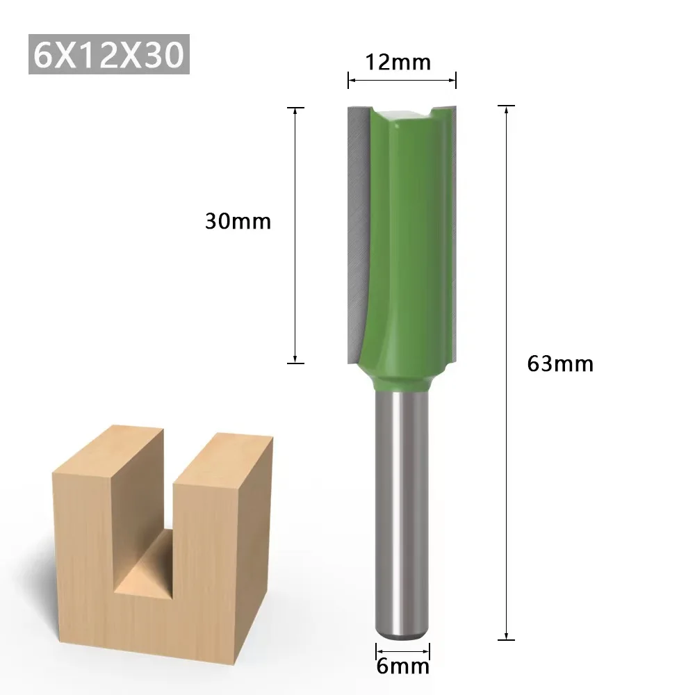 1/4'' 6mm Schaft Einzel- und Doppelschlitzfräser für Holz, 6MM Wolframkarbid-Fräser, Holzbearbeitungswerkzeug-Set