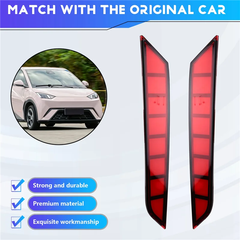 

AW-Car LED Tail Brake Reflector Stop Signal Lamp Rear Bumper Warning Light Turn Signal For BYD Dolphin Mini 2024 Red