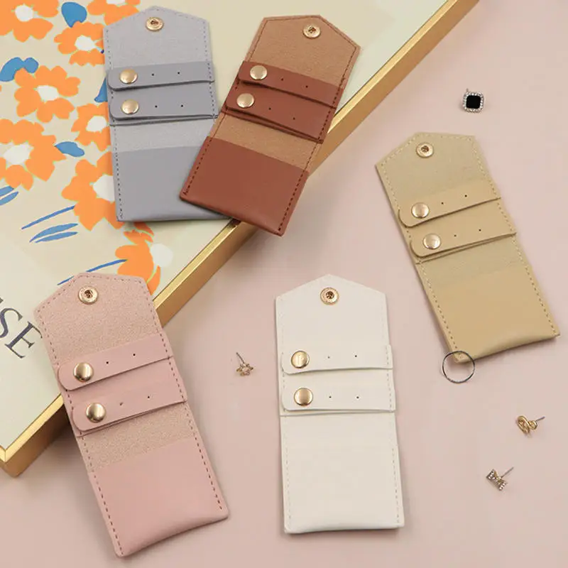 

Cute Small Microfiber Leather Jewelry Storage Bags 6*5cm Stud Earring Ring Charm Necklace Organizer Promotional Gifts Pouches