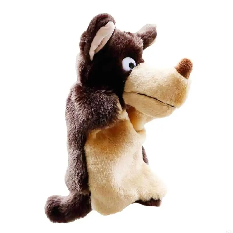 

97BC Big for Grey Wolf Imaginative for Play Hand Puppets Plush Storytelling for