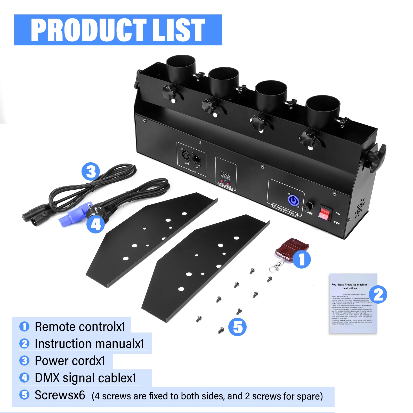 4 رؤوس مدفع النثار للتحكم عن بعد، آلة النثار لأحداث عيد الميلاد الموسيقية