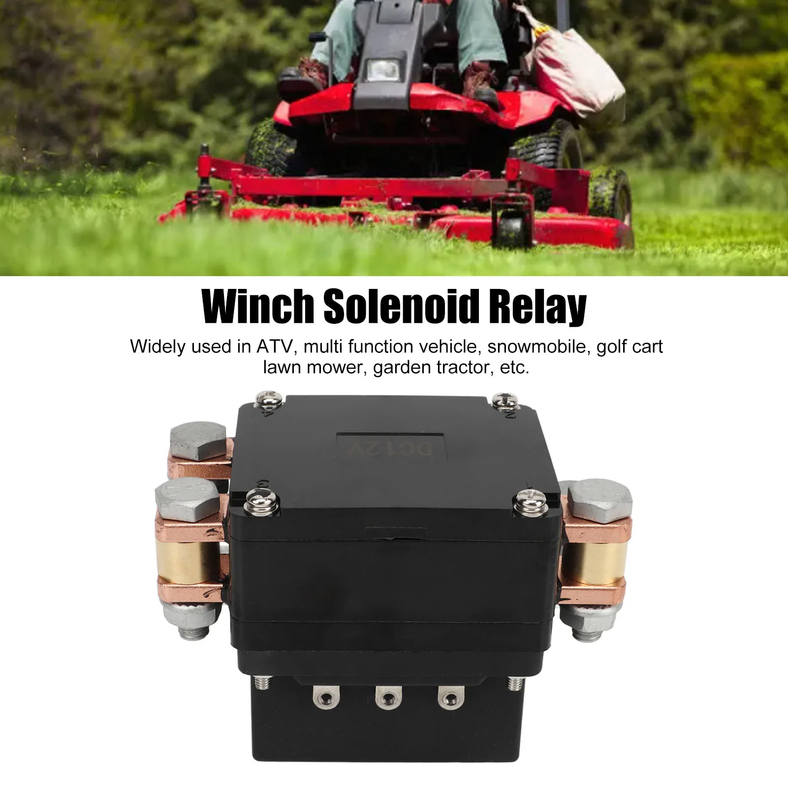 

Winch Contactor Winch Relay 600A 34W Brass Coil Quick Start Waterproof Low Consumption Winch Relay Contactor for ATV Vehicle 12V
