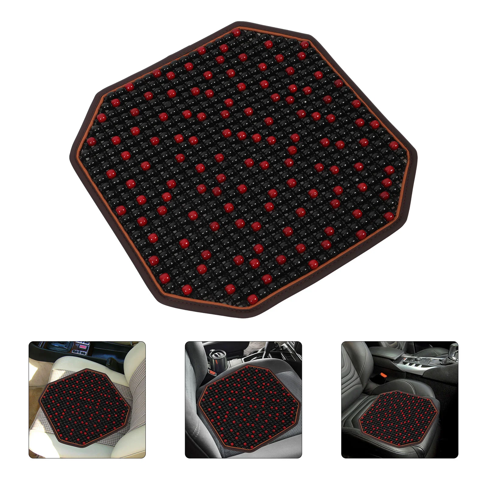 1PC Automobile Seat Cover Natural Wood Bead Car Seat Cushion Massage Breathable Cool Seat Mat for Car Office Home ( Color)