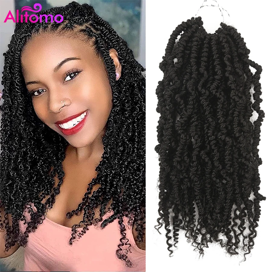 

Alitomo Passion Twist Crochet Hair For Black Women Synthetic 14 Inch Pre twisted Spring Twist Crochet Braids Hair Extensions