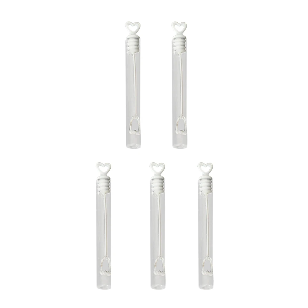 

48 Pcs Empty Bubble Bottles Heart Shaped Cap Plastic Kids Party Favor Wedding Bridal Baby Shower Graduation Gifts White