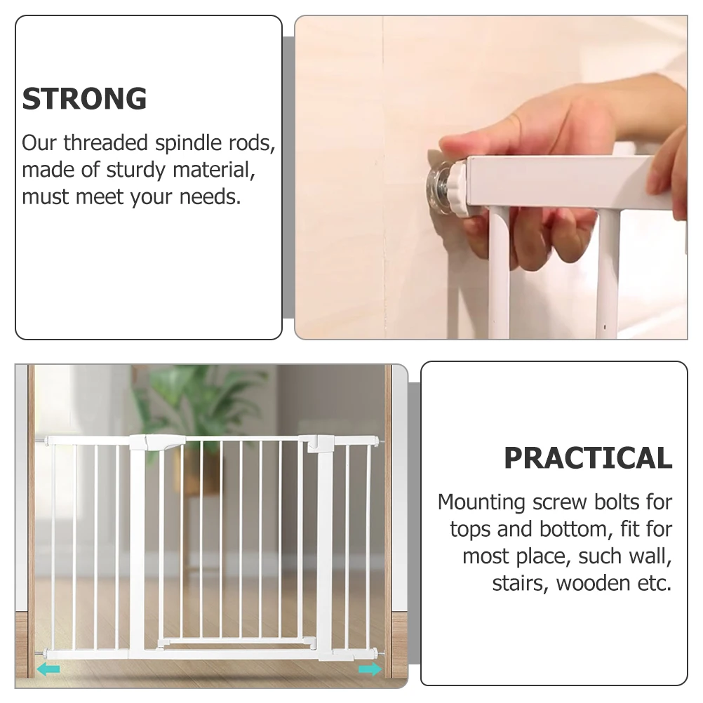 

5 Pcs Fence Accessories Screws Baby Gate Dog Hardware Replacement Pressure Mounted Stairs Wall Spindle Rod Extender Safety Guard