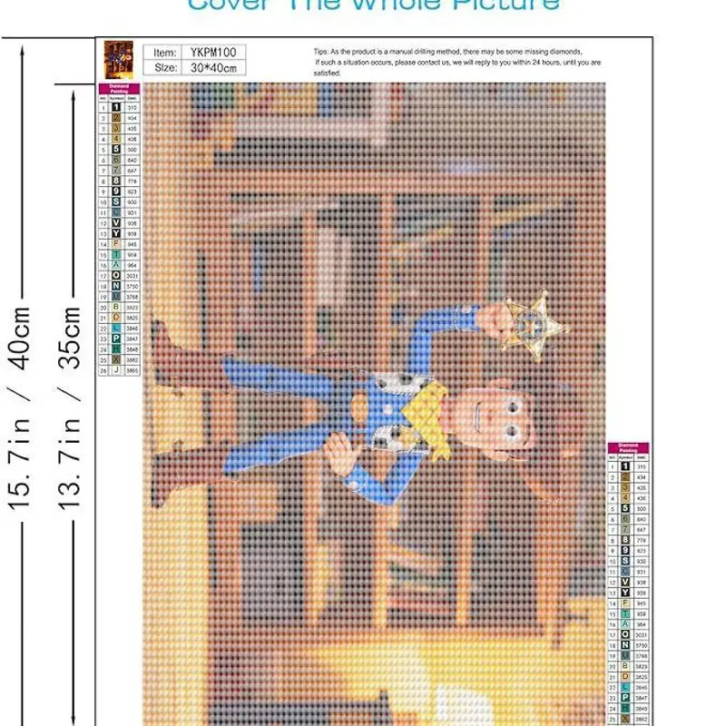 1PC Woody Toy Story Kit di pittura diamante 5D, trapano completo personaggio dello sceriffo dei cartoni animati Set di arte diamante per bambini e adulti, rotondo fai da te D